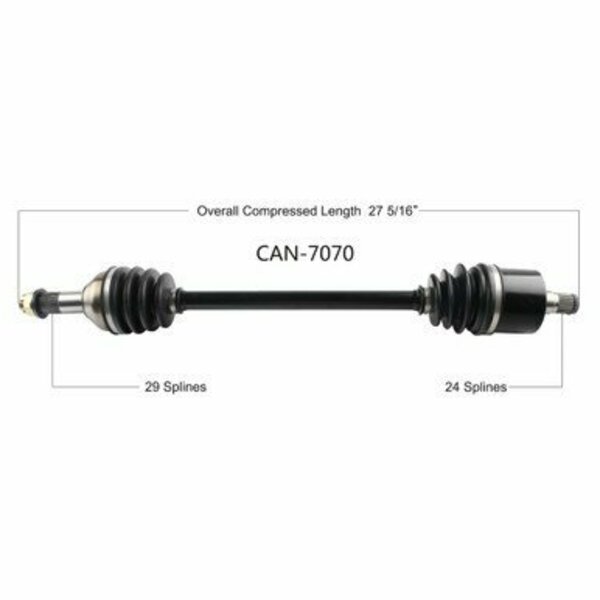Wide Open OE Replacement CV Axle for CAN AM REAR RIGHT DEFENDER HD5 17-20 CAN-7070
